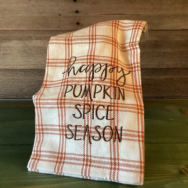 Happy Pumpkin Spice Kitchen Towel<br><small>*free shipping</small>