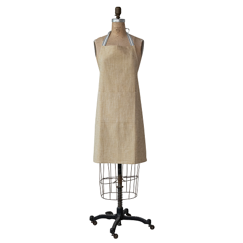 Woven Cotton Apron with Striped Straps<br><small>*free shipping</small>